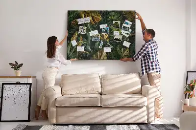 Jungle Leaves Printed Cork Board