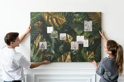 Printed Cork Board Jungle leaves