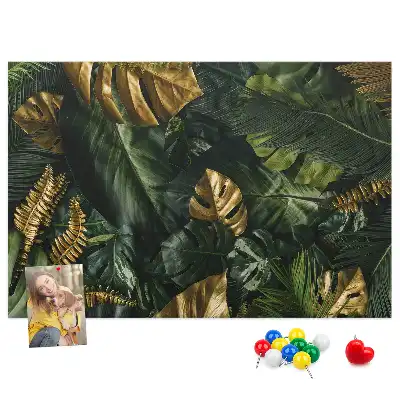 Jungle Leaves Printed Cork Board
