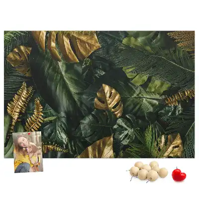Jungle Leaves Printed Cork Board