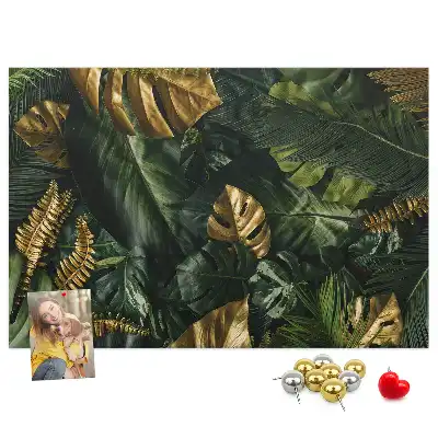 Printed Cork Board Jungle leaves