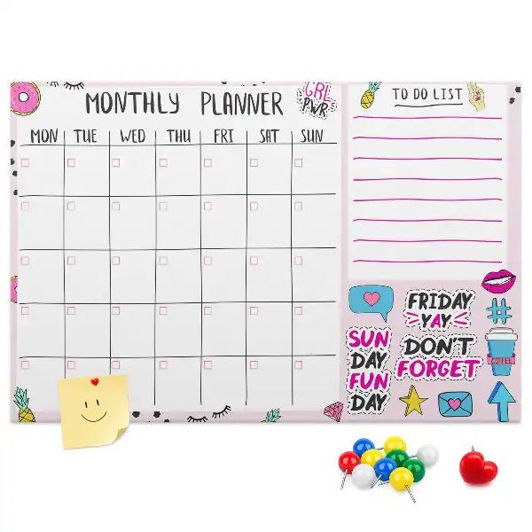 Printed Cork Board Monthly planner