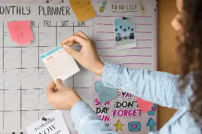 Printed Cork Board Monthly planner