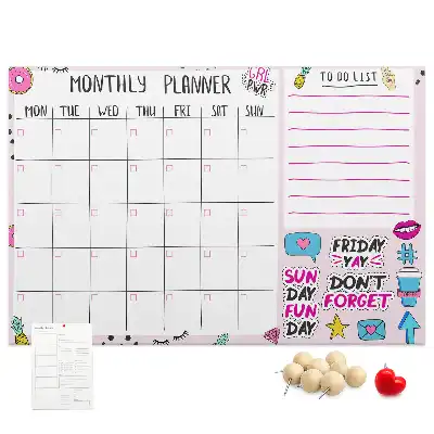 Printed Cork Board Monthly planner