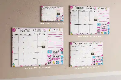 Printed Cork Board Monthly planner