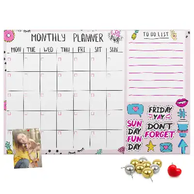 Printed Cork Board Monthly planner