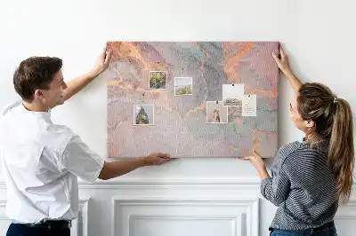 Decorative marble cork memo board