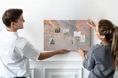 Decorative marble cork memo board