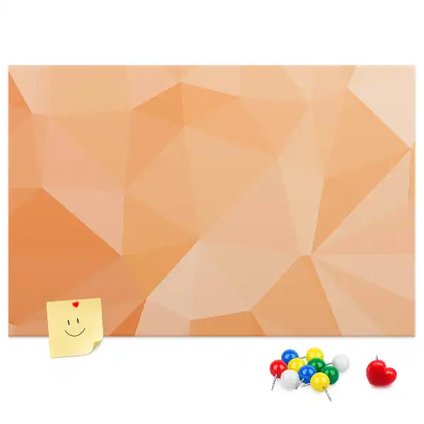Cork memo board with abstract triangles pattern