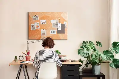 Cork memo board with abstract triangles pattern