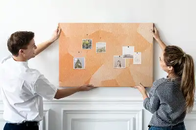 Cork memo board with abstract triangles pattern