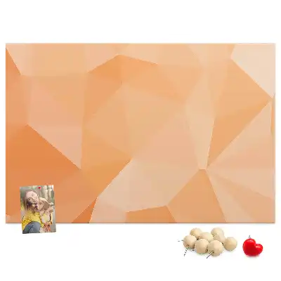 Cork memo board with abstract triangles pattern
