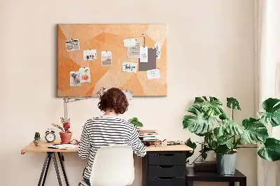 Cork memo board with abstract triangles pattern