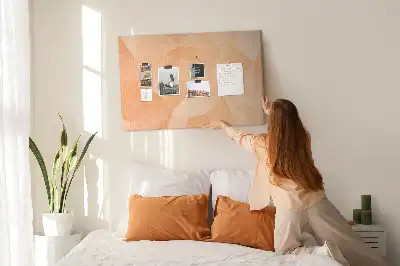 Cork memo board with abstract triangles pattern
