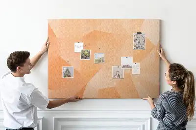 Cork memo board with abstract triangles pattern