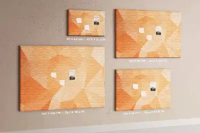 Cork memo board with abstract triangles pattern