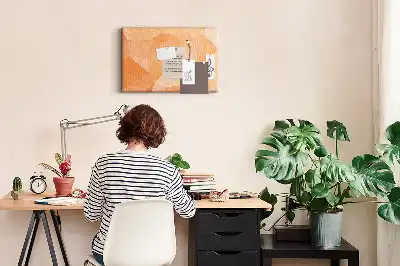 Cork memo board with abstract triangles pattern