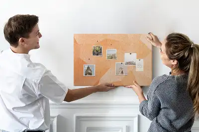 Cork memo board with abstract triangles pattern