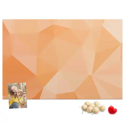 Cork memo board with abstract triangles pattern
