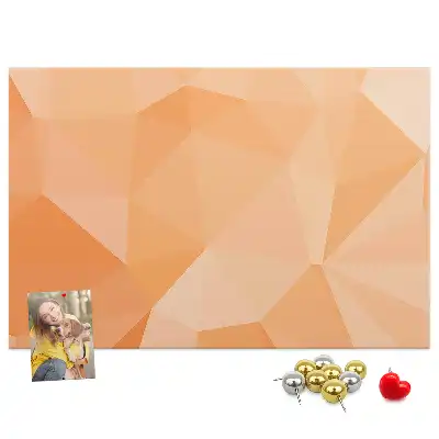 Cork memo board with abstract triangles pattern