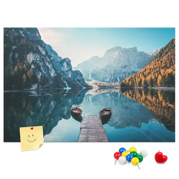 Printed Cork Board Boats on the lake