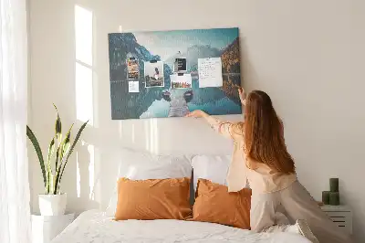 Printed Cork Board Boats on the lake
