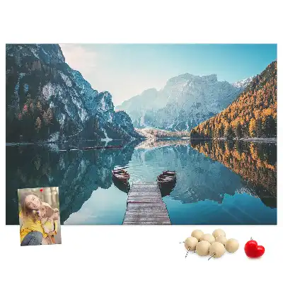 Printed Cork Board Boats on the lake