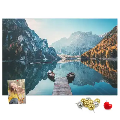 Printed Cork Board Boats on the lake