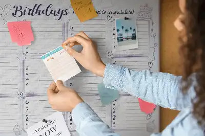 Cork birthday memo board