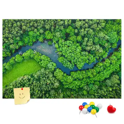 River in the Forest Printed Cork Memo Board