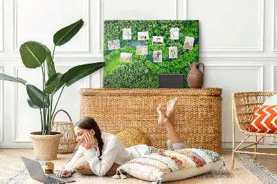 Printed Cork Memo Board River in the forest