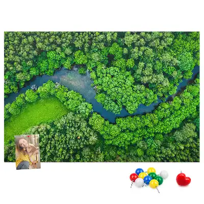 River in the Forest Printed Cork Memo Board