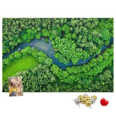 River in the Forest Printed Cork Memo Board