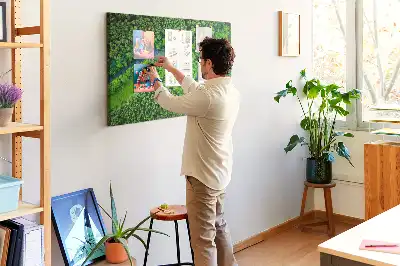 Printed Cork Memo Board River in the forest