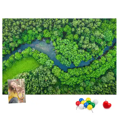 River in the Forest Printed Cork Memo Board