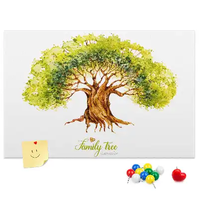 Cork memo board Family tree