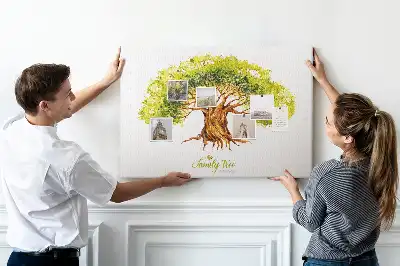 Cork memo board Family tree