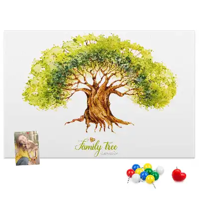 Cork memo board Family tree