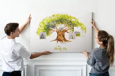 Cork memo board Family tree