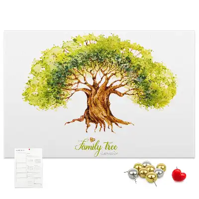 Cork memo board Family tree