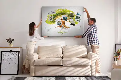 Cork memo board Family tree