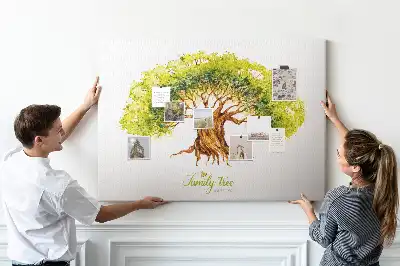 Family tree cork memo board
