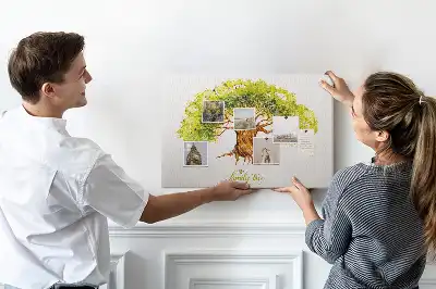 Cork memo board Family tree