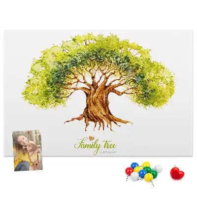 Family tree cork memo board