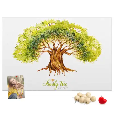 Family tree cork memo board