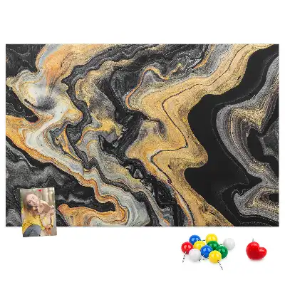 Printed Gold Marble Cork Board