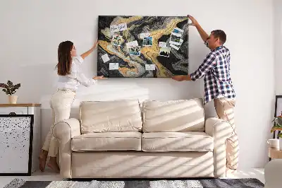 Printed Cork Board Gold marble