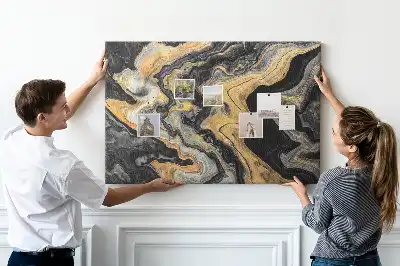 Printed Gold Marble Cork Board