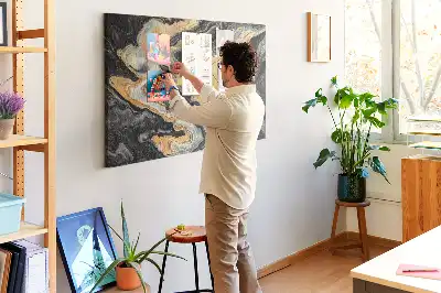 Printed Gold Marble Cork Board