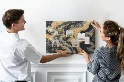 Printed Gold Marble Cork Board